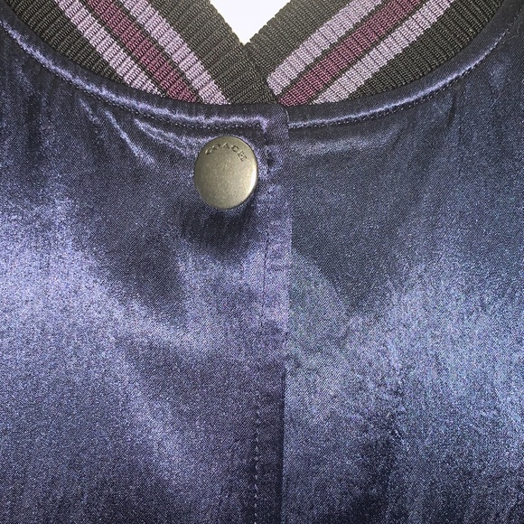 Auth Coach embroidered landscape oversized Souvenir varsity luxe bomber jacket - Picture 4 of 12